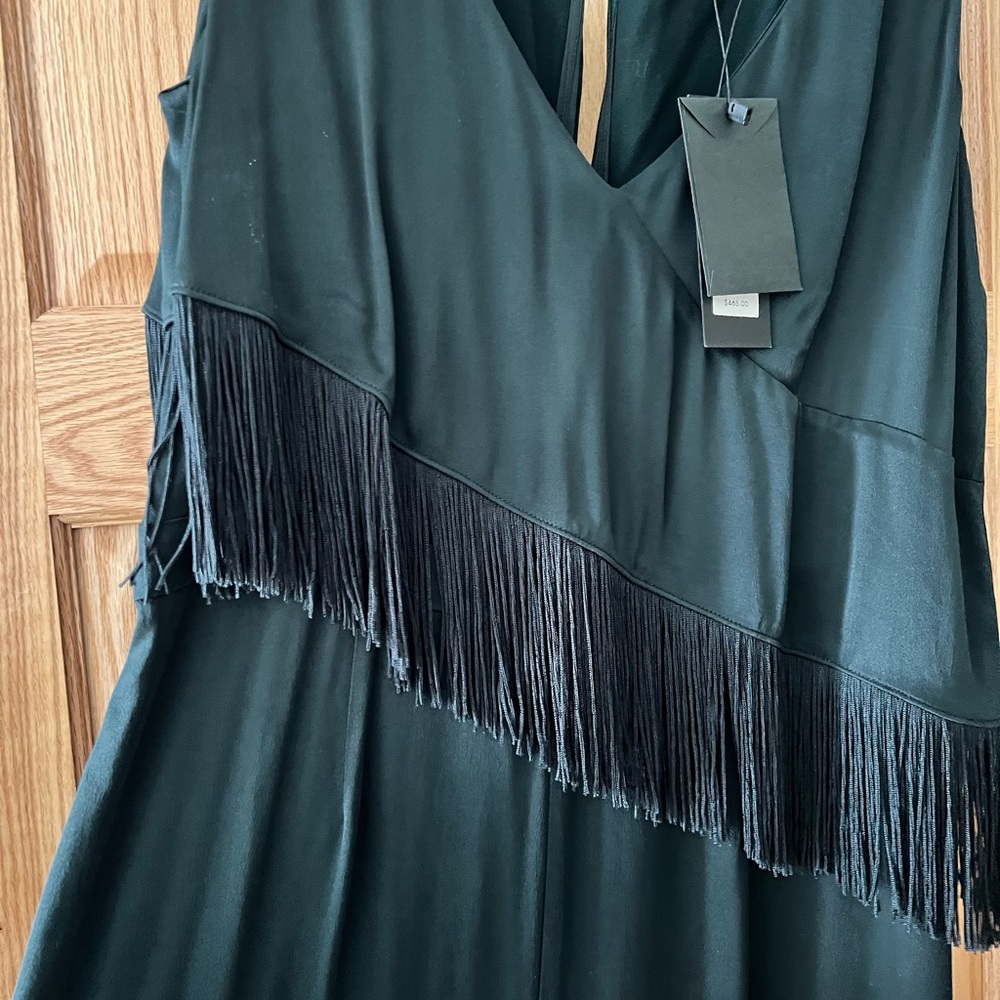 Rachel Zoe silk fringe jumpsuit